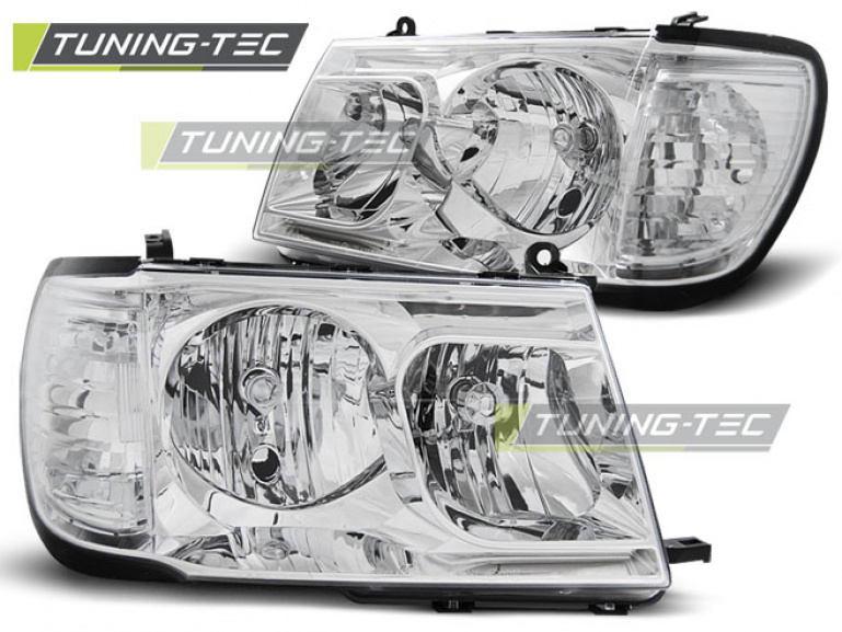 Upgrade Klarglas Scheinwerfer für Toyota Land Cruiser FJ100 98-04 chrom